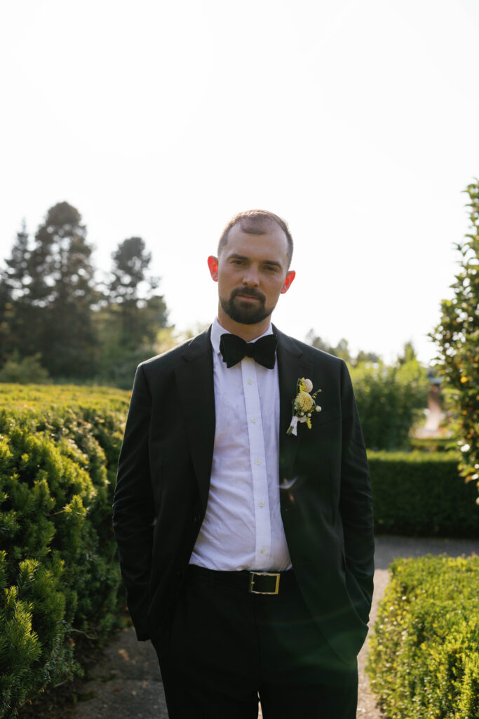 Groom portrait at Matthaei Botanical Gardens.