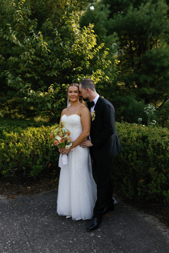 Bride and Groom portrait at Matthaei Botanical Gardens.