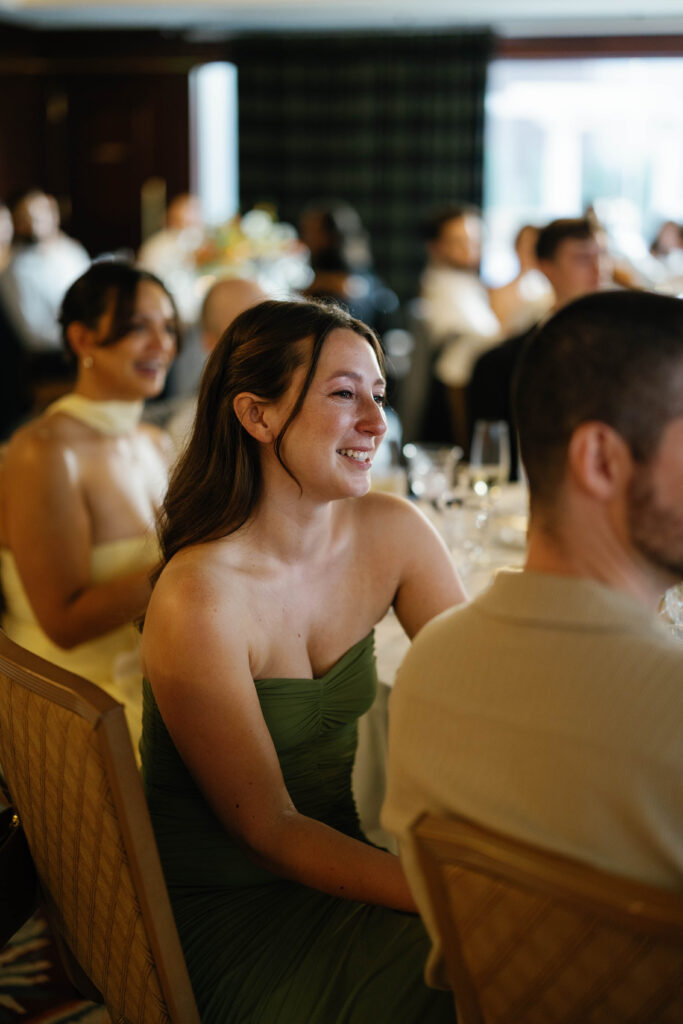 Wedding Guest listening to speeches
